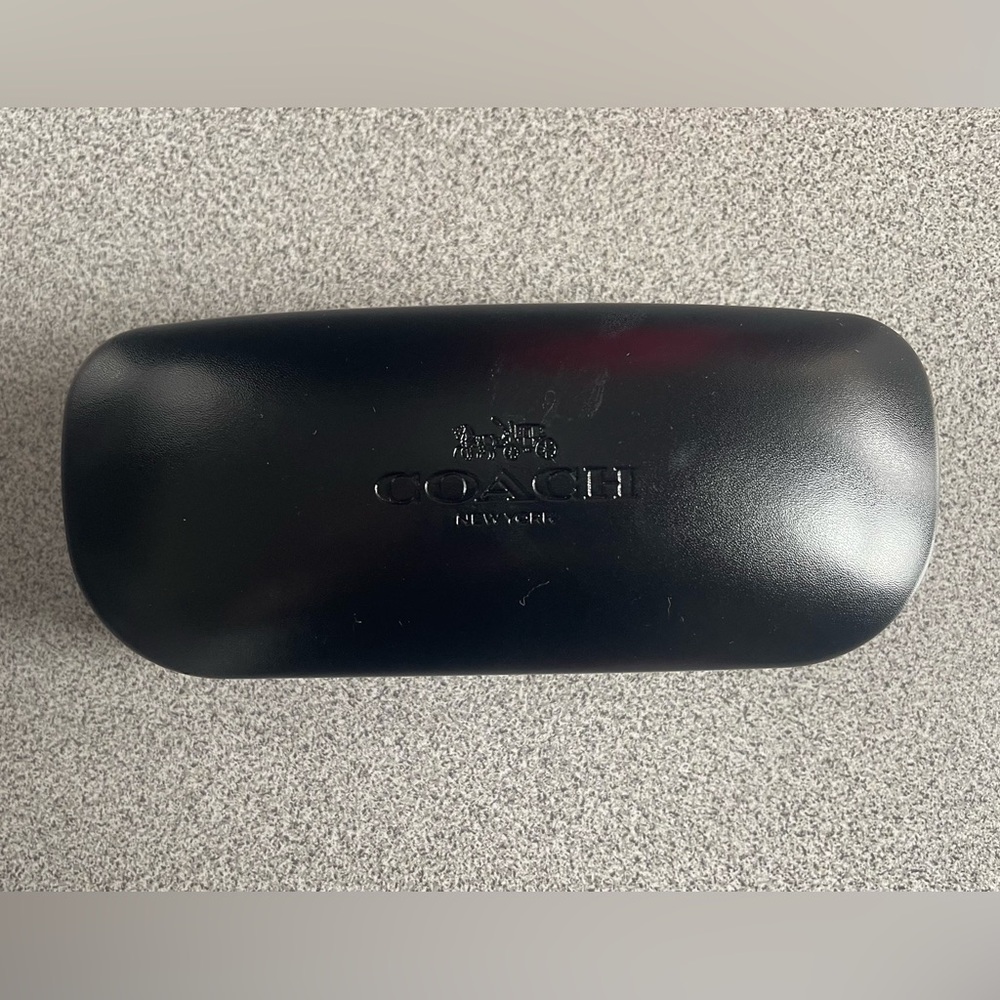 Coach Black Leather Claim Sunglass Case With New Cleaning Cloth